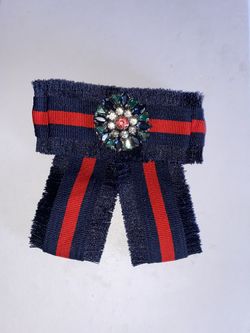 New Designer Inspired Web grosgrain bow brooch
