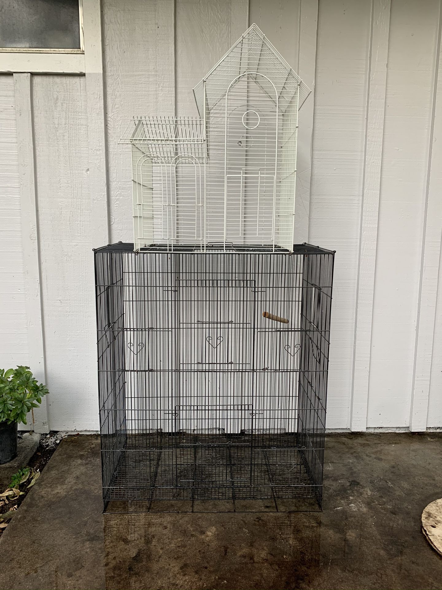 Double Connected Bird Cage Large House for Bird or Birds By