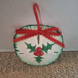 RETRO Painted Sand Dollar Christmas Ornament