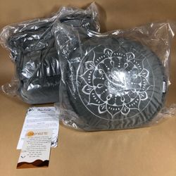 New Hihealer Meditation Cushion & Square Floor Cushion for Adults Silver Gray 32"X32"X3"