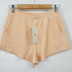 NEW $49.95 Fabletics Light Orange Shannon Ribbed Shorts Women's Size Small