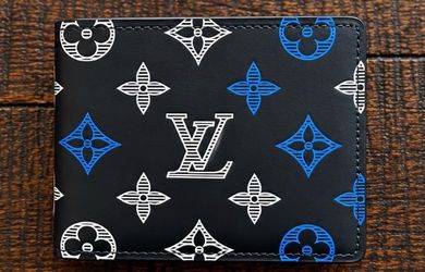 Louis Vuitton Multiple Wallet – Black/Blue/White Monogram – With Box