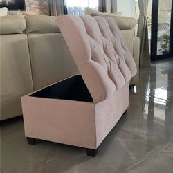 Pink Ottoman 30x19x16 With Storage 
