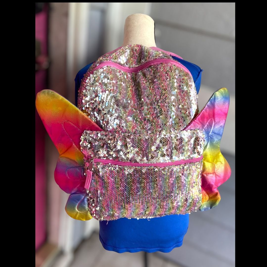 Wonder Nation Girls 16" Sequin Butterfly Backpack Multicolor
