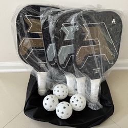 NEW Graphite Pickleball Paddles 4 Pack, 4 Pickleball Balls & Carrying Bag !