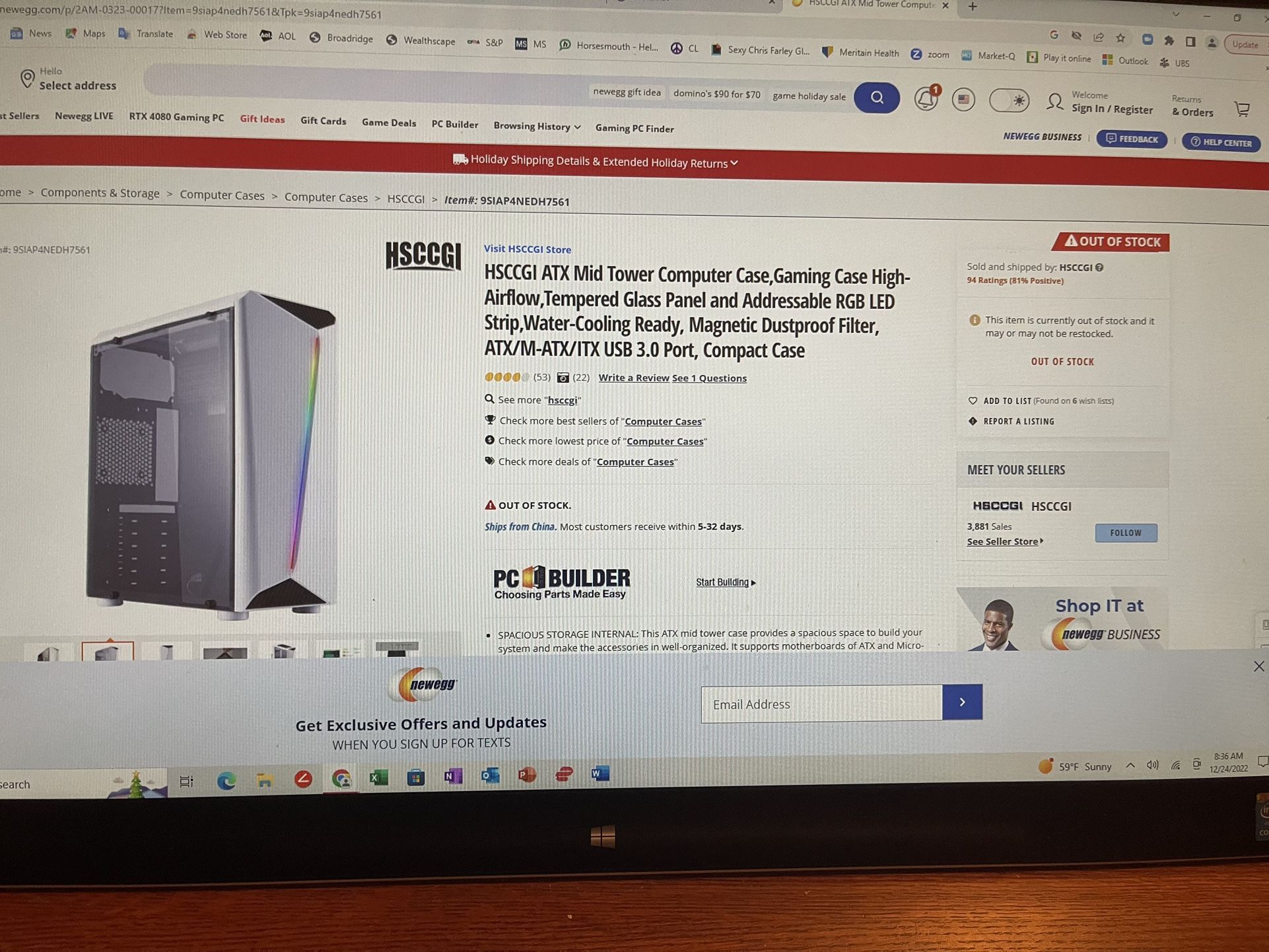Mid Tower Computer Gaming PC Case