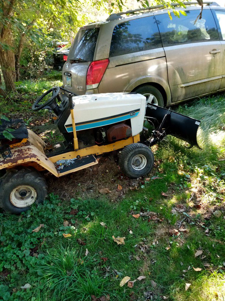 Cub Cadet Riding Mower With Snow Plow