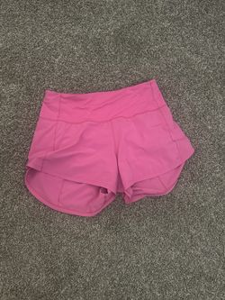 Lululemon Sonic Pink Speed Up MR shorts 4”