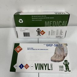 SAFETY ZONE (1 PACK of 100 Gloves) Clear Vinyl Gloves Sz  S (Small)GVEP-SM-1C