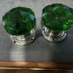 Vintage Green Glass Door Knob