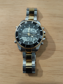 Stauer Two-Tone Analog-Digital Men's Watch in good condition