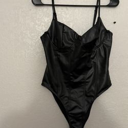 Black Leather Bodysuit 