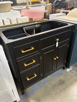 SALE $150 36” vanity NO SINK solid wood vanity