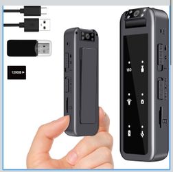 128GB Mini Sprots Body Camera,1080P Wearable Patrol Video Recording Camcorder with IR Night Vision, 5-Hour Battery & 180° Rotating Lens – Small Wearab