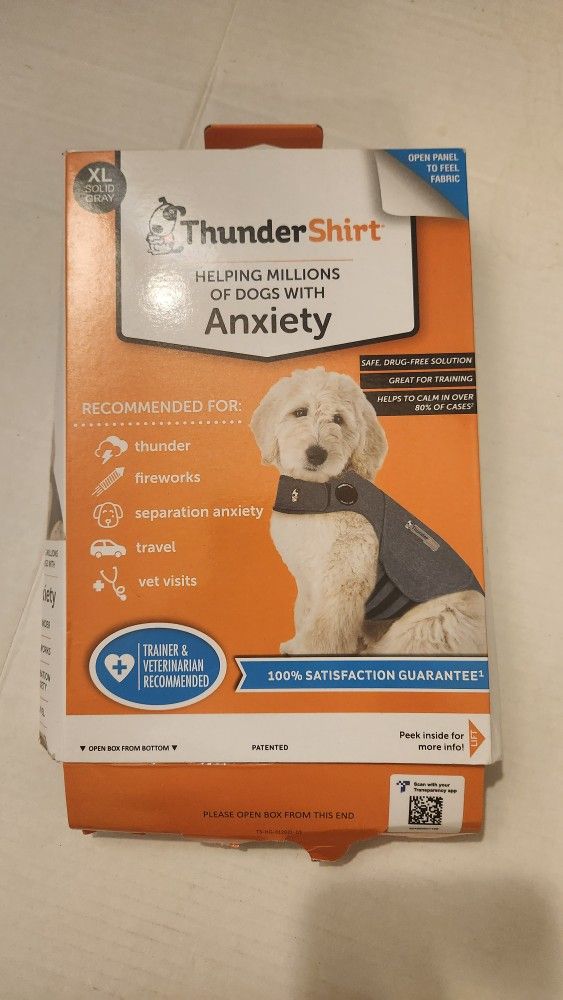 ThunderShirt Classic Anxiety & Calming Vest for Dogs, Heather Grey, X-Large