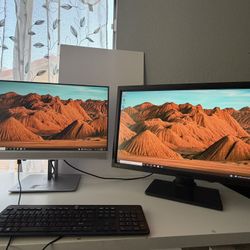 HP EliteOne 800 G3 23.8 Inch Computer With extra Monitor 27” BenQ