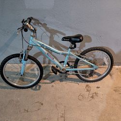light blue Columbia Trailhead youth mountain bike