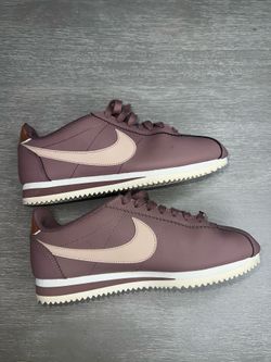 Nike Cortez Low Top Lace-Up Sneaker Purple with Beige Swoosh Solid