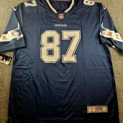 Dallas Cowboys Jake Ferguson Mens Blue Silver Home Stitched Jersey New Various Sizes