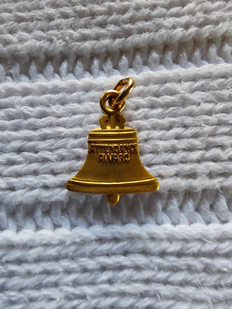Vintage 10K Yellow Gold Bell Telephone Pendant/Charm! 