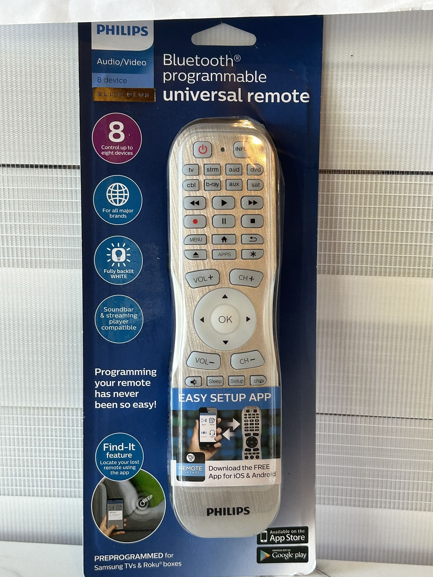 📺 Philips 8-Device Universal Remote – Model SRP8221S/27 – NEW
