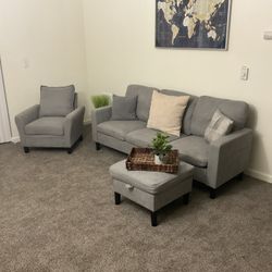 Couch, Chair , And Ottoman Set 