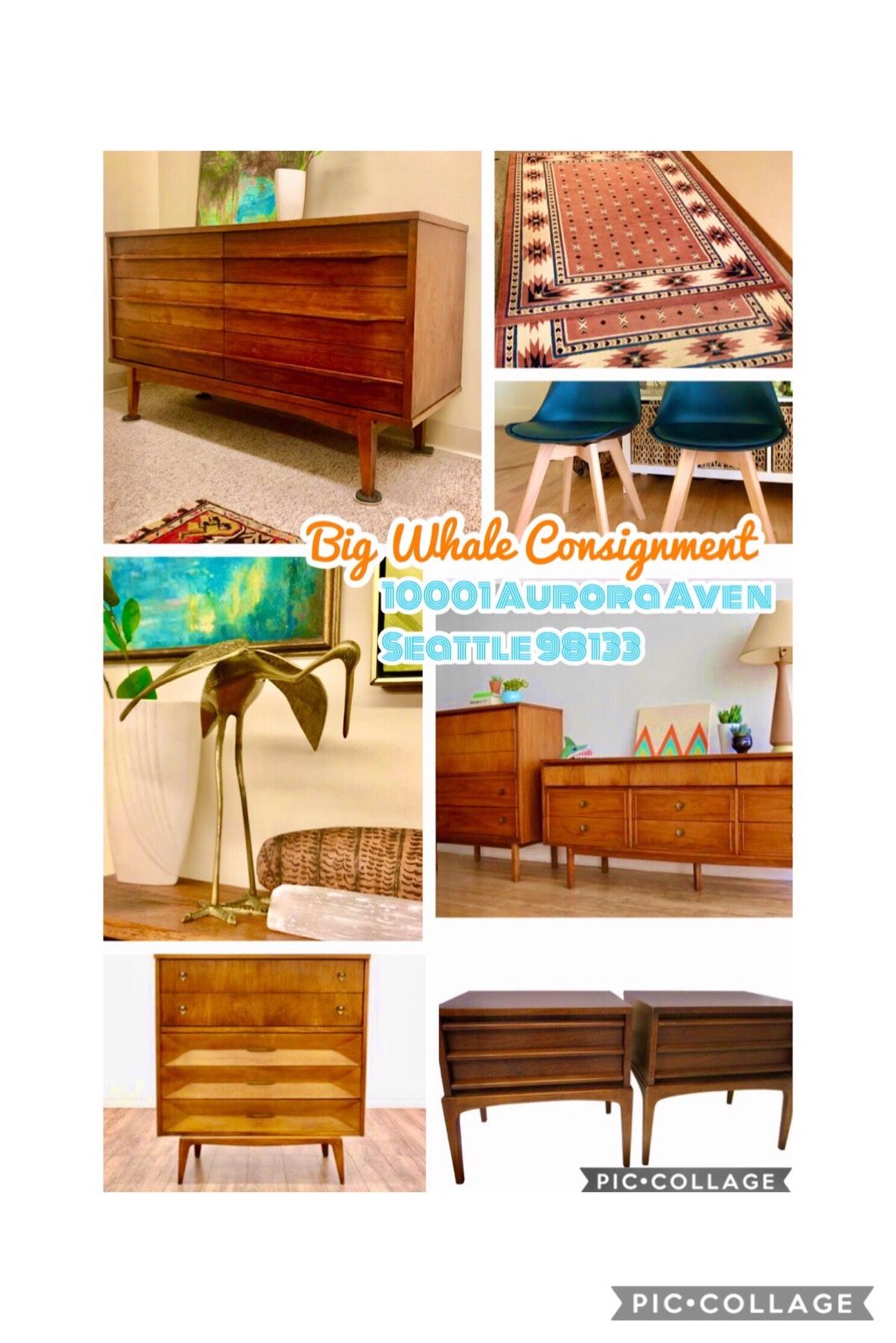 Vintage Mid Century Modern Cabinet Hutch Seattle