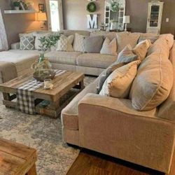 ❗Rawcliffe Parchment 3-Piece Sectional Oversized 