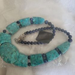 Turquoise And Lapis Reversable Necklace ✔️ NEW!