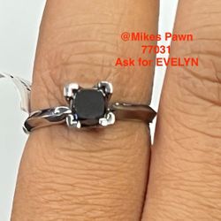 10kt Engagement Ring Black Diamond .75pt 2.4g Size 5.5