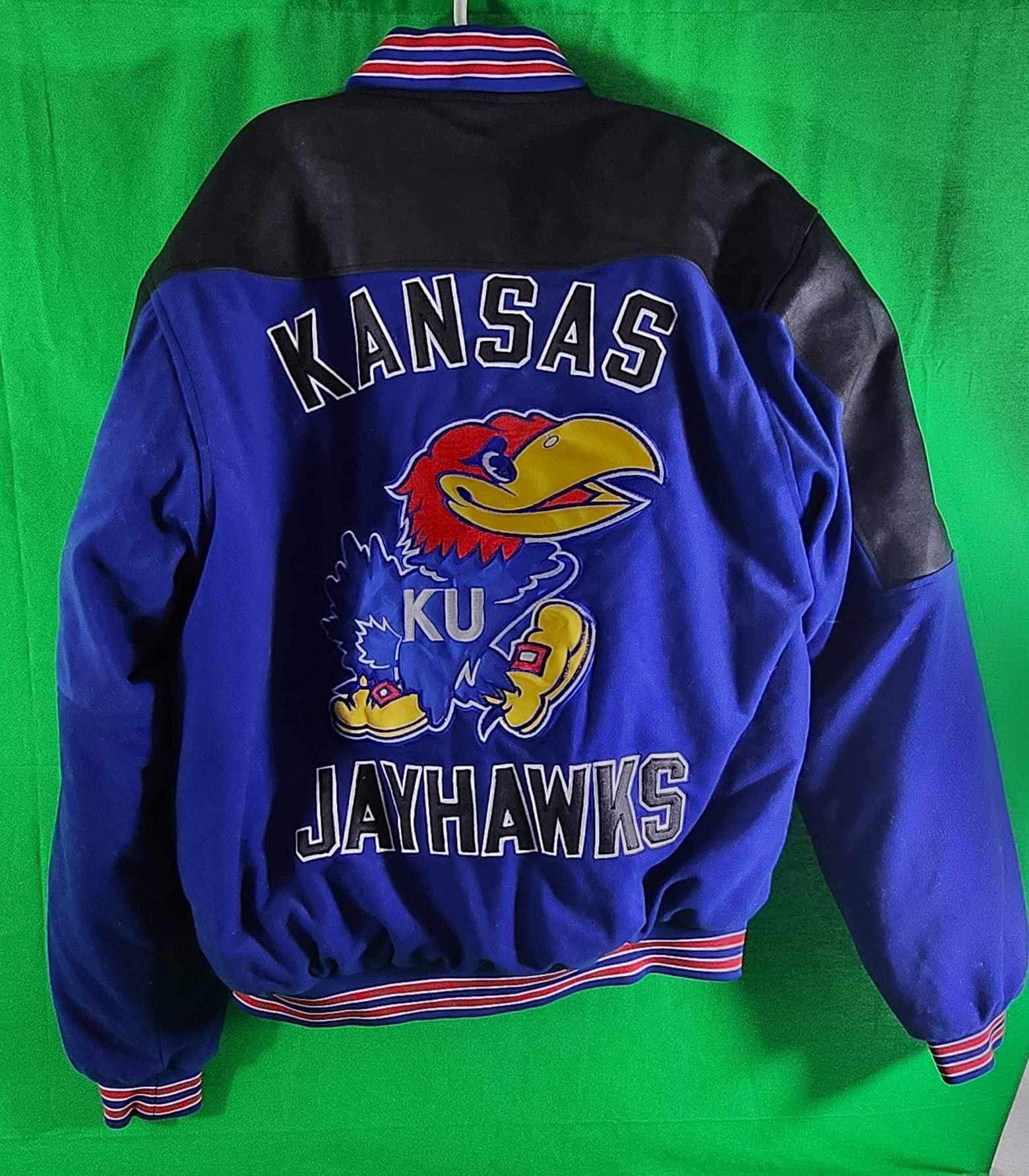 Kansas Jayhawks Embroidered KU Bomber Coat Adult Size L