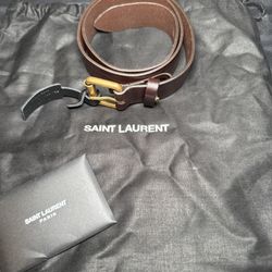YSL Brown Leather Belt