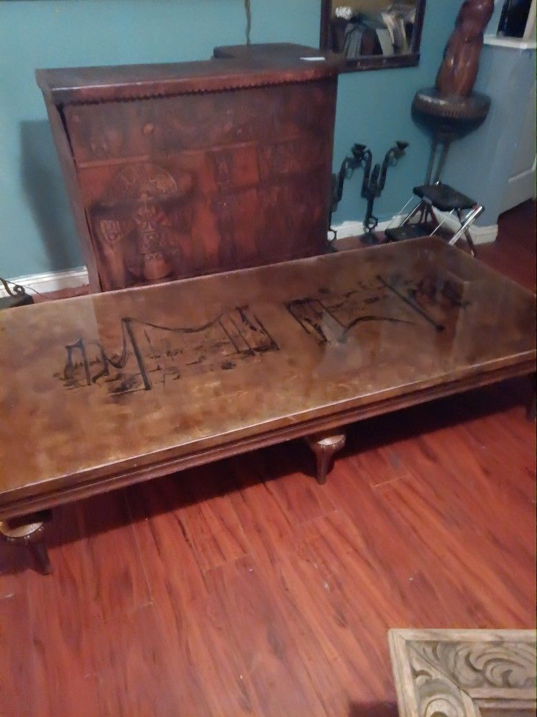 Beautiful Swanky Early '60s Coffee Table One Of A Kind 300. 15in Tall.72. Long.34.w