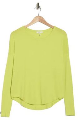 Rag & Bone The Knit Rib Long Sleeve Top In Chartreuse - Women’s S