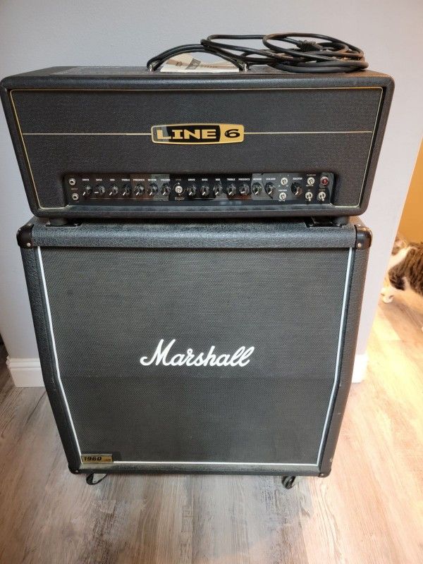 Line 6 DT50 Head & MARSHALL 1960 Lead Cab