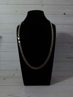 14k solid gold CUBAN, 24 inch, 4mm, 61.08 grams