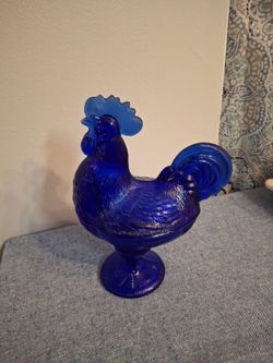 Vintage cobalt blue candy dish