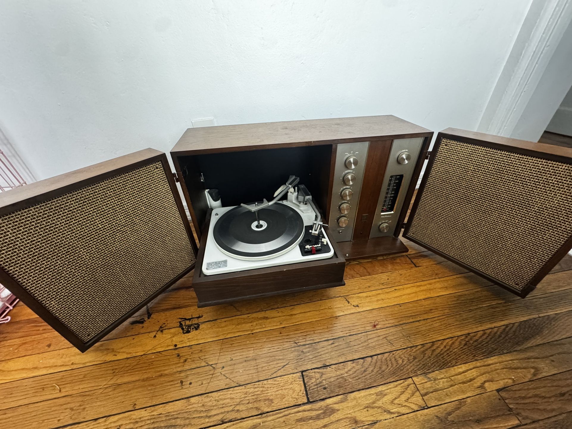 Vintage 1960s GE RC-4651 Walnut Mid-Century Record Player Stereo Cabinet