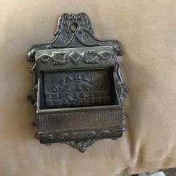 Vintage C. Parker Cast Iron Match Safe Pat. 1870