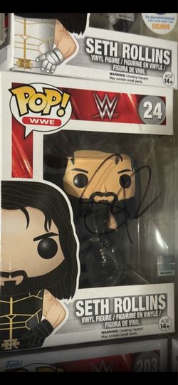 wwe Seth Rollins sign Funko Pop