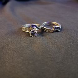 Vintage Two Piece Silver Wedding Ring.