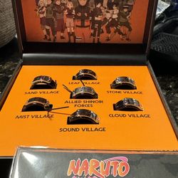 Naruto Shippuden Shinobi Headband Ring Collectible Box Set Adjustable ring size