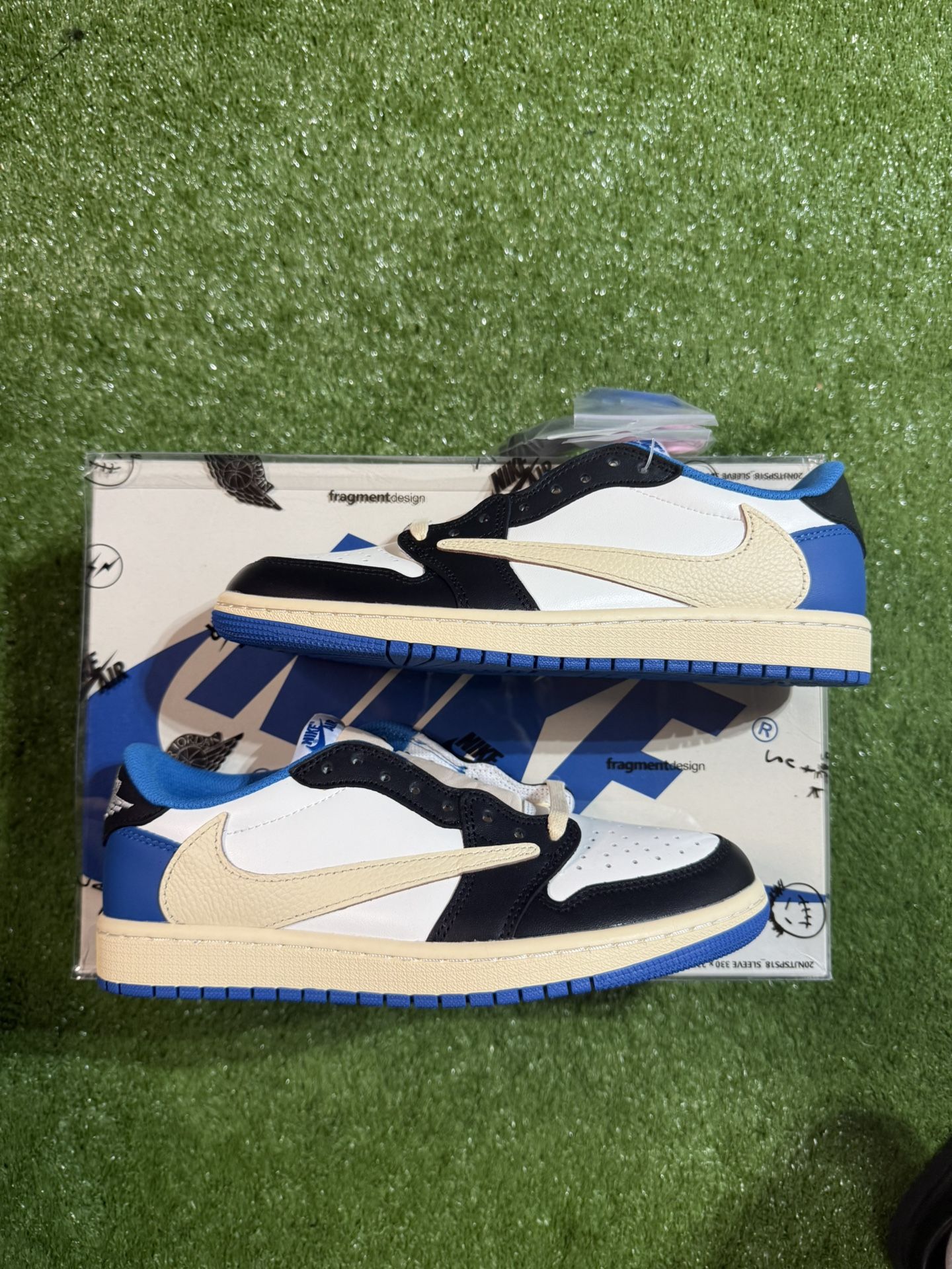 Jordan 1 Retro Low OG Leather SP Travis Scott Blue Fragment🌊