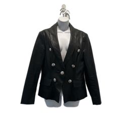 INC Faux Leather Blazer Jacket