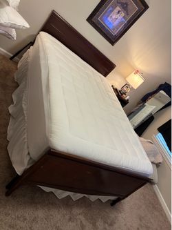 ANTIQUE BEDROOM SUITE HEADBOARD, FOOTBOARD, HIGH BOY, DRESSER, AND NIGHTSTAND. NEEDS A LITTLE BIT OF TLC. I WAS WORKING ON IT, BUT I HAVE CHANGED MY M