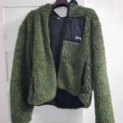 Stussy Olive Sherpa Fleece 