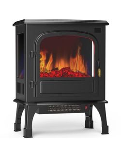 ONLY $65: Freestanding Electric Fireplace Heater, 26" Indoor Fireplace with 3D Flame Effect