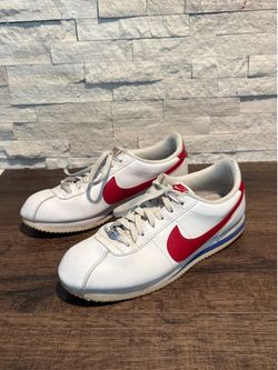 Nike Cortez White Red Blue Leather Sneakers Forrest Gump Classic Mens Size 10.5