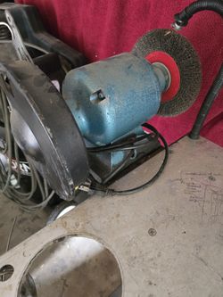 VINTAGE CLARKE METALWORKER 6" BENCH GRINDER w/Welding Table