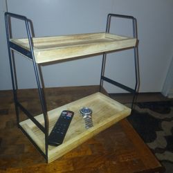 Counter top organizer, wood and metal frame, light weight, great condition
